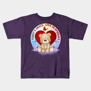 Cute Teddy bear with butterflies and Valentine's love Kids T-Shirt